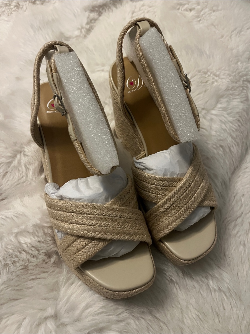 Women’s Beige Espadrille Wedge Sandals - Unbranded